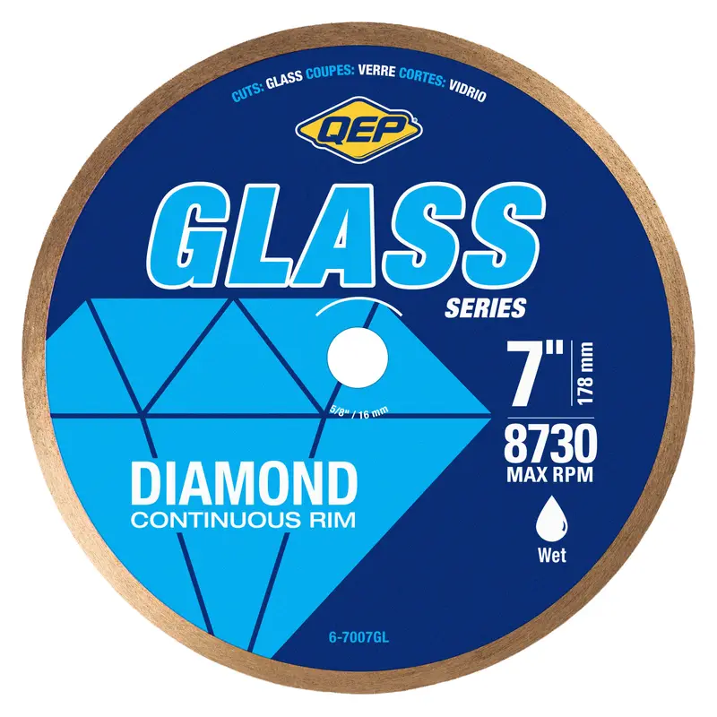 7" Diamond Saw Blade for Glass Tile, Wet Use