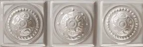 Centura Wall Tiles Retroclassique Silver Polished Circles Listello 2" x 6"