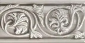 Centura Wall Tiles Retroclassique Silver Polished Floral Listello 3" x 6"