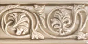 Centura Wall Tiles Retroclassique Mocha Polished Floral Listello 3" x 6"
