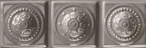 Centura Wall Tiles Retroclassique Pewter Polished Circles Listello 2" x 6"