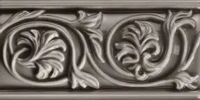 Centura Wall Tiles Retroclassique Pewter Polished Floral Listello 3" x 6"