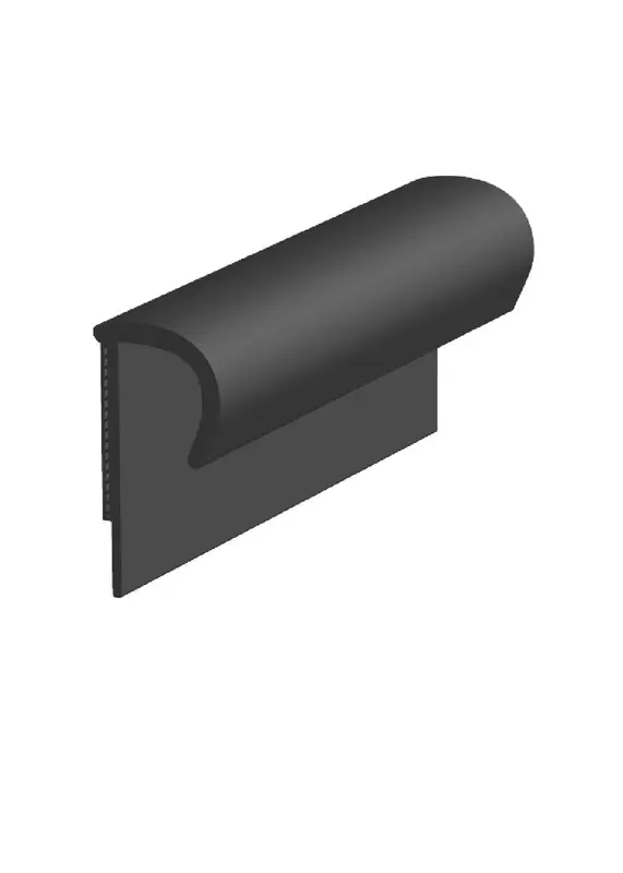 Core Flooring - Round Taped Carpet Cove Cap Vinyl #1 Black - 1/4" (6.4 mm) x 3/4" x 12'