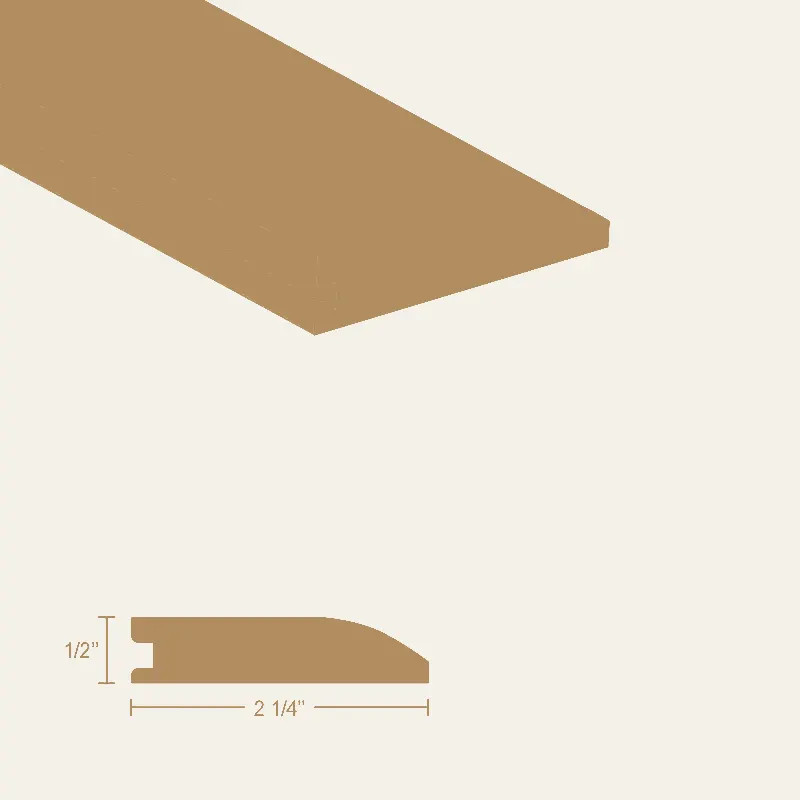 CG Hardwood Molding Hardwood White Oak Unfinished Reducer 84" x 2-1/4" x 1/2"
