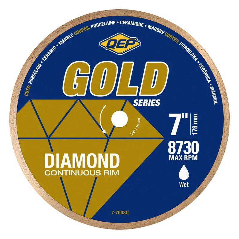 7" Gold Series Continuous Rim Diamond Saw Blade for Wet Cuts