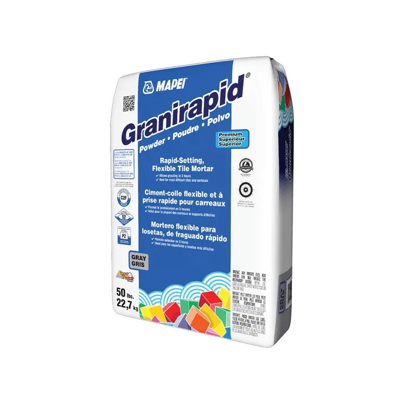 Mapei - Granirapid Two-Component Flexible Tile Mortar, Powder, Gray - 46 lb