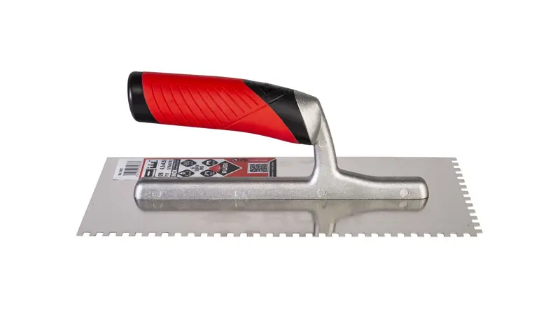 Rubi Square Notched Trowel 11" Stainless Steel with Open Rubiflex Handle 3/16" x 3/16"