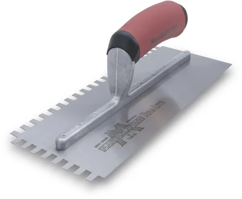 Marshalltown - Notched Trowel 4 1/2" x 11", Square-Notch 1/4" x 3/8" x 1/4"