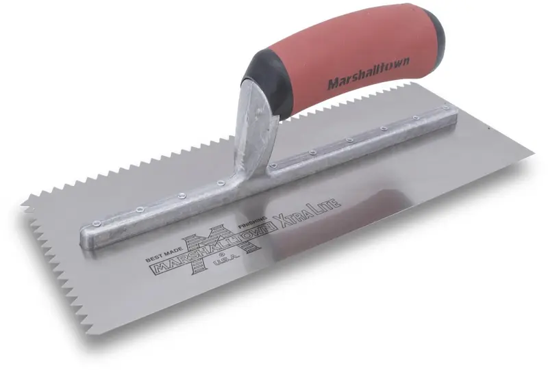 Marshalltown - Notched Trowel 4 1/2" x 11", V-Notch 1/4" x 3/16"