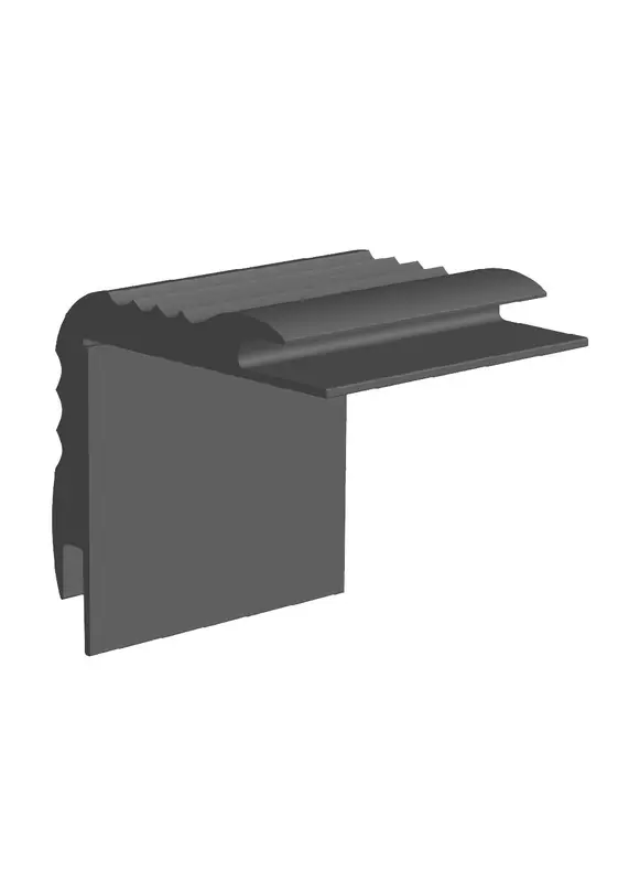 Core Flooring - Carpet Stair Nose Vinyl with 3/16" (4.8 mm) Carpet Double Insert #41 Medium Beige - 1-7/8" (47.6 mm) x 2" x 12'