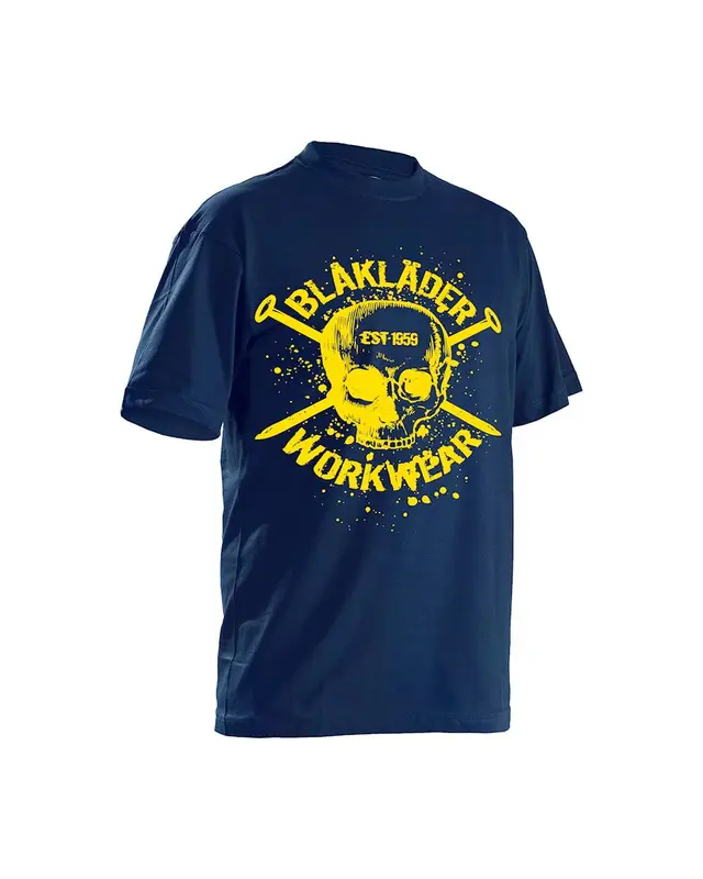 Blaklader T-Shirt with Skull Print #8800 Navy Blue L