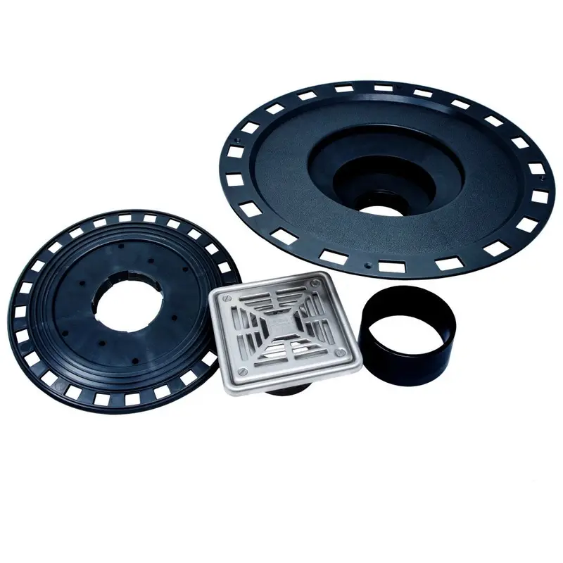 Laticrete Hydro Ban Shower Drain Kit PVC 10 cm with Square Stainless Steel Grate Oil Rubbed Bronze 10 cm x10 cm