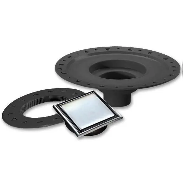 Laticrete - Hydro Ban Bonding Flange Drain Kit ABS with Tile-In Grate 4" x 4"