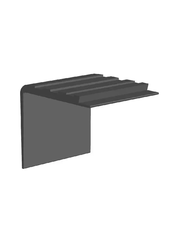 Core Flooring - Carpet Stair Nose Vinyl Economy with 3/16" (4.8 mm) Carpet Insert #2 Brown - 2" (50.8 mm) x 2-1/4" x 12'