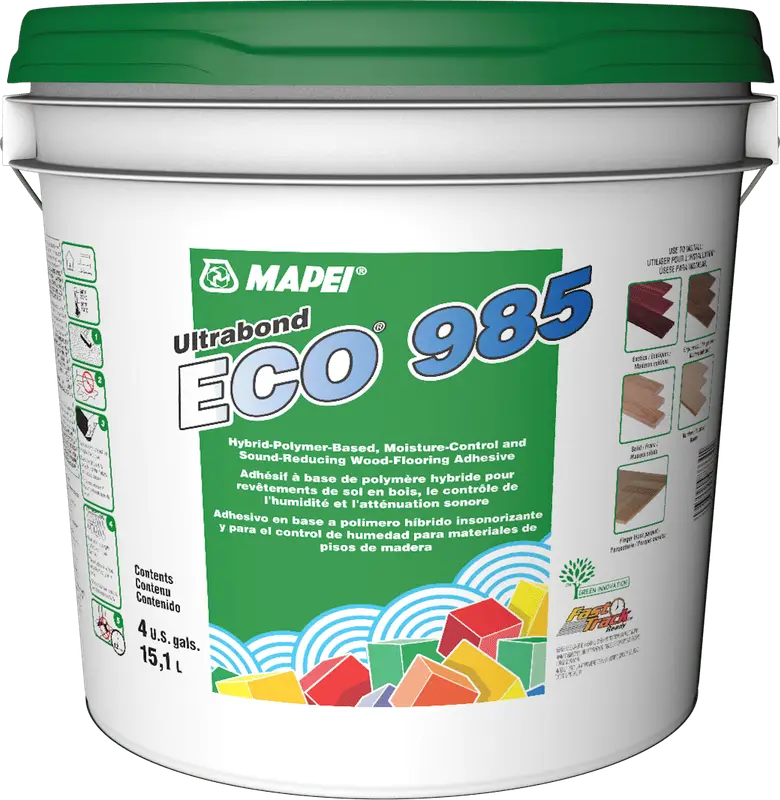 Mapei - Ultrabond ECO 985 Hybrid-Polymer-Based Moisture-Control and Sound-Reducing Wood-Flooring Adhesive - 15.1 L