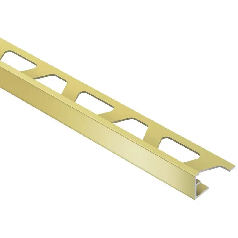 Schluter - SCHIENE Floor/Wall Tile Edging Trim Anodized Aluminum Matte Brass 1/2" (12.5 mm) x 8' 2-1/2"