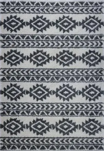 American Native Ivory Shaggy Area Rug – 5'2" x 7'5"