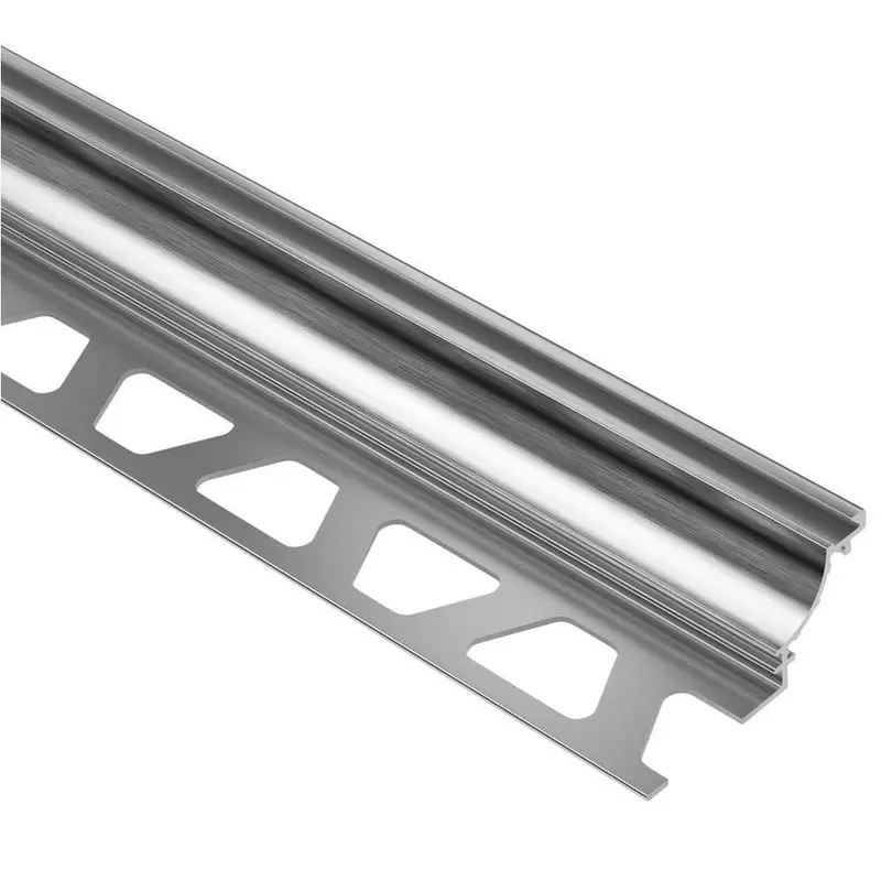 Schluter - DILEX-AHK Cove-Shaped Profile with 3/8" (10 mm) Radius - Aluminum Anodized Brushed Chrome 3/8" x 8' 2-1/2"