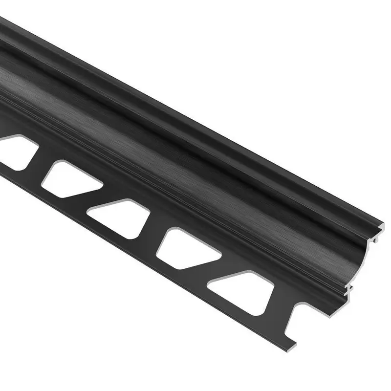 Schluter - DILEX-AHK Cove-Shaped Profile with 3/8" (10 mm) Radius - Aluminum Anodized Brushed Graphite 3/8" x 8' 2-1/2"