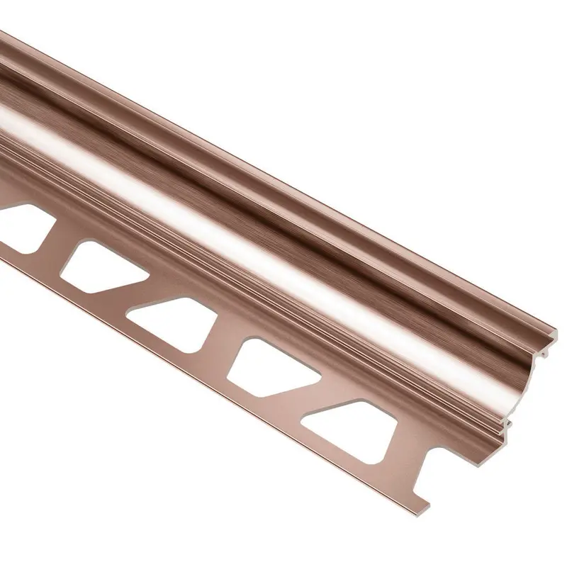 Schluter - DILEX-AHK Cove-Shaped Profile with 3/8" (10 mm) Radius - Aluminum Anodized Brushed Copper 3/8" x 8' 2-1/2"