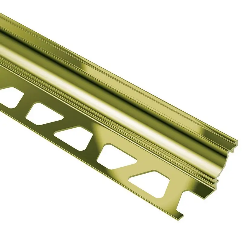 Schluter - DILEX-AHK Cove-Shaped Profile with 3/8" (10 mm) Radius - Aluminum Anodized Polished Brass 3/8" x 8' 2-1/2"