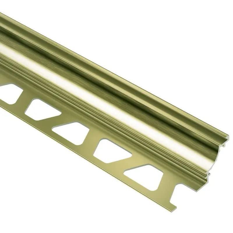 Schluter - DILEX-AHK Cove-Shaped Profile with 3/8" (10 mm) Radius - Aluminum Anodized Brushed Brass 3/8" x 8' 2-1/2"
