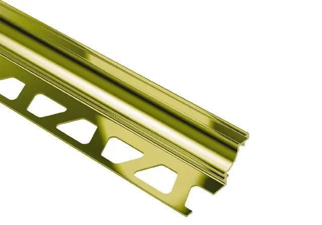 Schluter DILEX-AHK Cove-Shaped Profile with 3/8" Radius Anodized Aluminum Polished Brass 1/2" x 8' 2-1/2"