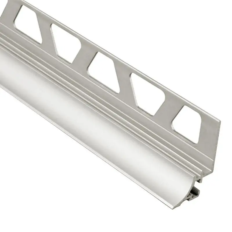 Schluter - DILEX-AHKA Cove-Shaped Profile with 3/8" (10 mm) Radius - Aluminum Anodized Satin Nickel 3/8" x 8' 2-1/2"