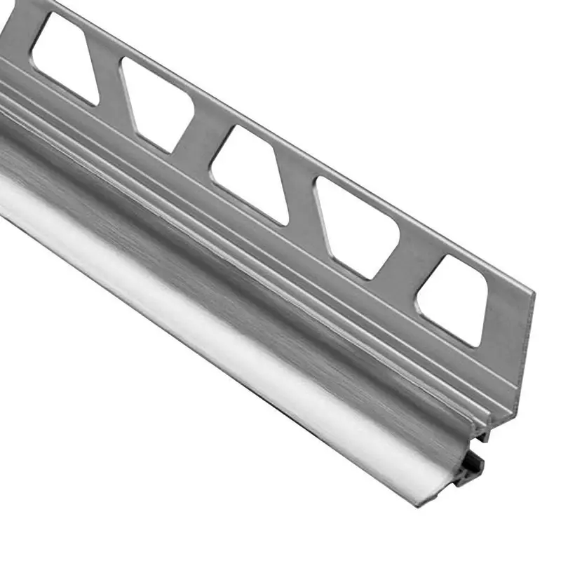 Schluter - DILEX-AHKA Cove-Shaped Profile with 3/8" Radius - Aluminum Anodized Brushed Chrome 1/2" (12.5 mm) x 8' 2-1/2"