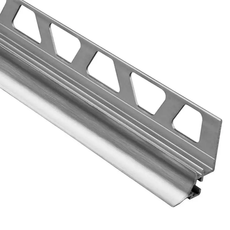 Schluter DILEX-AHKA Cove-Shaped Profile with 3/8" Radius Anodized Aluminum Brushed Chrome 9/16" (15 mm) x 8' 2-1/2"