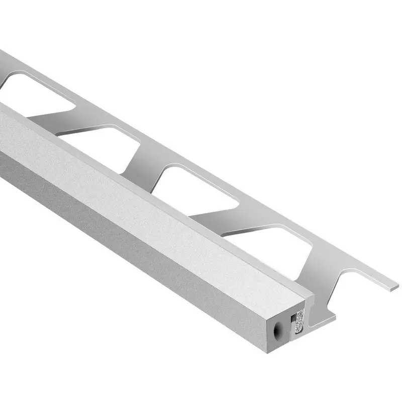 Schluter DILEX-KSA Perimeter Joint Profile with 3/8" Self-Adhesive Strip Classic Grey Aluminum 7/16" (11 mm) x 8' 2-1/2"