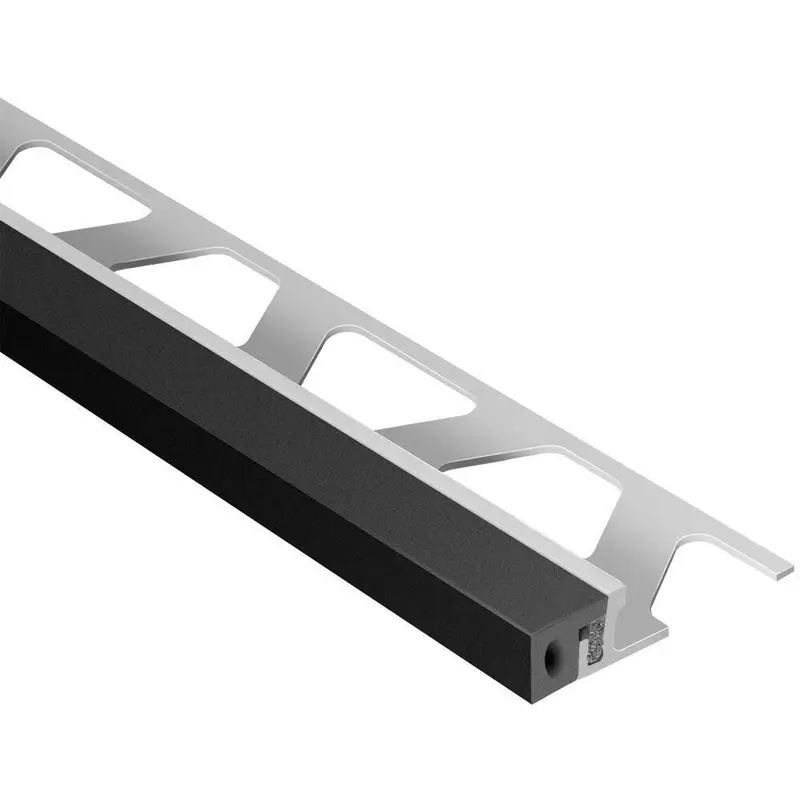 Schluter DILEX-KSA Perimeter Joint Profile with 3/8" Self-Adhesive Strip Black Aluminum 17/32" (14 mm) x 8' 2-1/2"