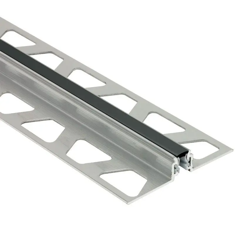 Schluter DILEX-AKWS Surface Joint Profile with Movement Joint PVC Insert 1/4" Aluminum Black 17/32" (14 mm) x 8' 2-1/2"