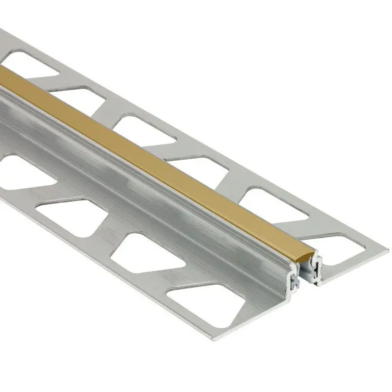 Schluter DILEX-AKWS Surface Joint Profile with Movement Joint PVC Insert 1/4" Aluminum Light Beige 5/8" (16 mm) x 8' 2-1/2"