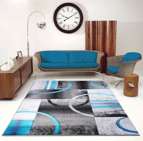 Adonis Grey Turquoise Area Rug – 2'7" x 9'10"