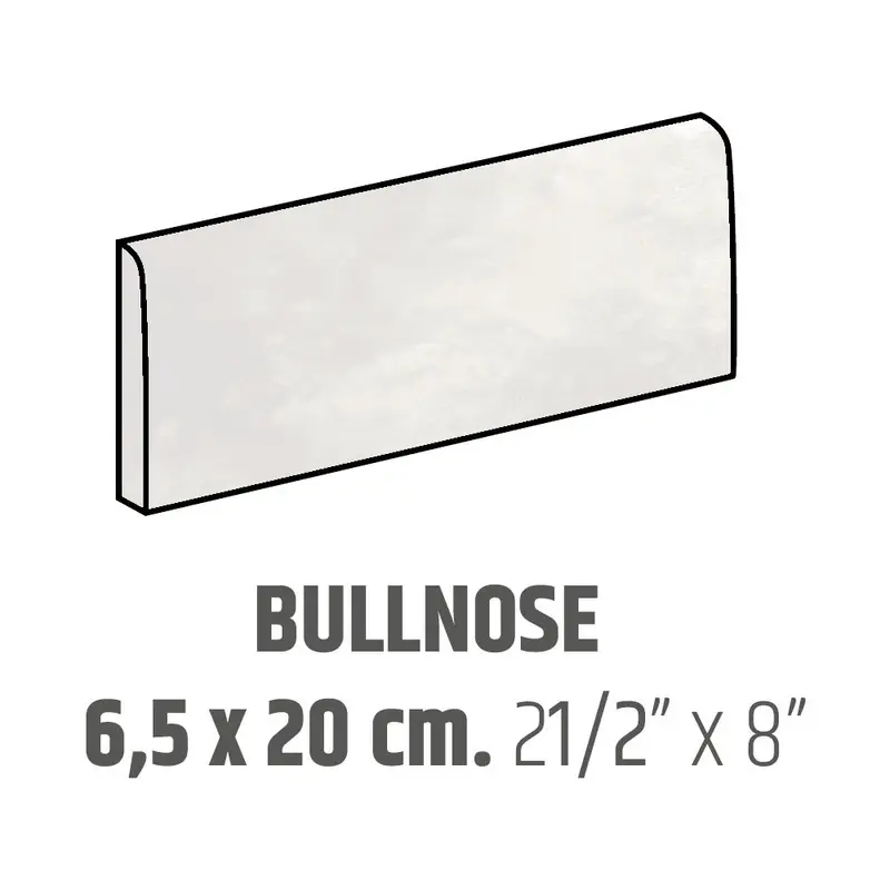 Centura Ceramic Wall Molding Bullnose Artisan White Glossy 2.5" x 8"