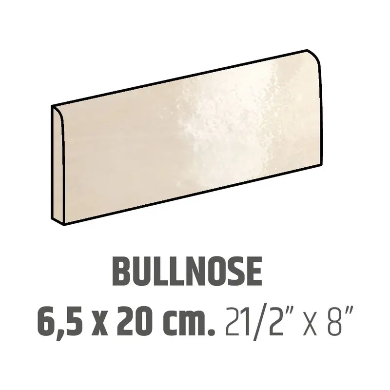 Centura Ceramic Wall Molding Bullnose Artisan Ochre Glossy 2.5" x 8"