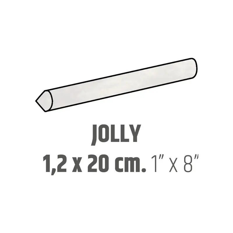 Centura Ceramic Wall Molding Jolly Artisan White Glossy 1" x 8"