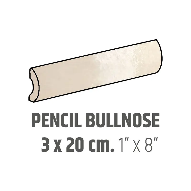 Centura Ceramic Wall Molding Pencil Bullnose Artisan Ochre Glossy 1" x 8"