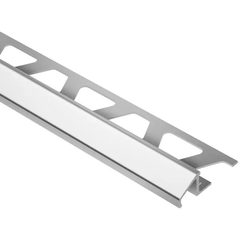 Schluter - RENO-U Reducer Profile - Aluminum Anodized Bright Chrome 3/8" (10 mm) x 8' 2-1/2"