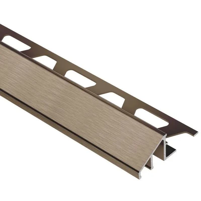 Schluter - RENO-U Reducer Profile - Aluminum Anodized Brushed Antique Bronze 1/2" (12.5 mm) x 8' 2-1/2"