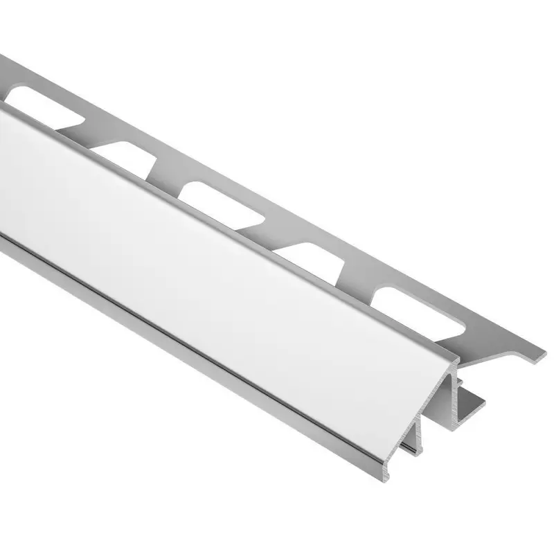 Schluter - RENO-U Reducer Profile - Aluminum Anodized Bright Chrome 1/2" (12.5 mm) x 8' 2-1/2"