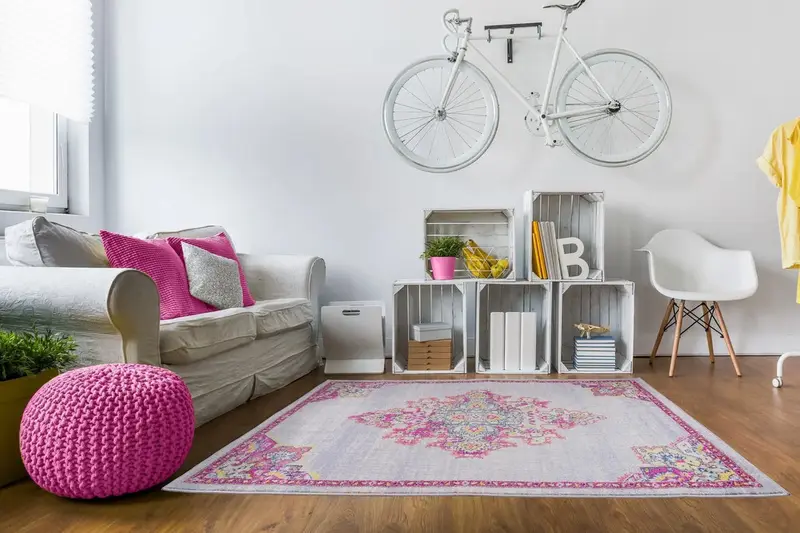 Geode Antique Style Traditional Pink Carpet – 3'9" x 5'5"