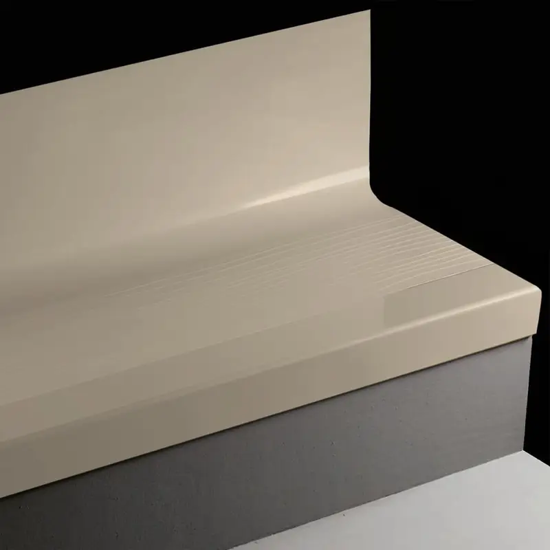 Angle Fit Rubber Stair Tread with Integrated Riser - BMNTR 22 SQ Bamboo #22 Pearl No Insert 54"