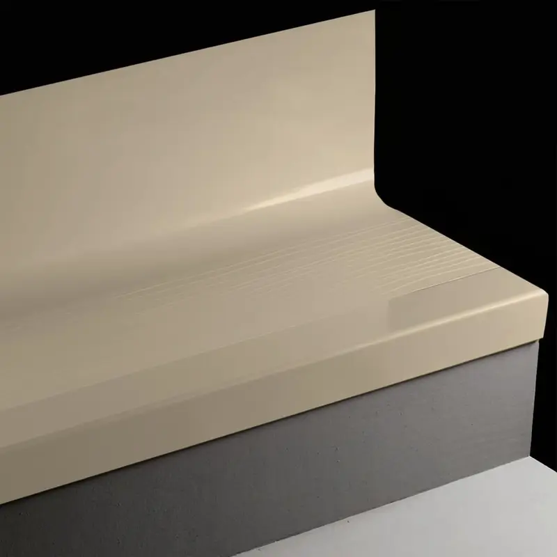 Angle Fit Rubber Stair Tread with Integrated Riser - BMNTR 34 SQ Bamboo #34 Almond No Insert 42"