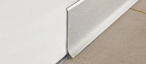 Progress Profiles - Wall Base Skirting 80 Satined Stainless Steel 3-5/32" (80 mm) x 7/16" x 6' 6-3/4"