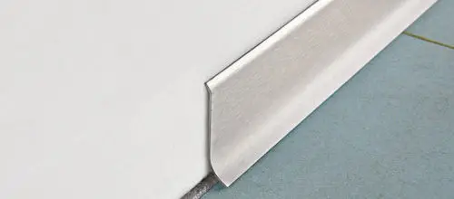 Progress Profiles - Tile Cove-shaped Profile SKIRTING 40 Brushed Stainless Steel 1-9/16" (40 mm) x 8' 2-7/16"