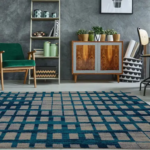 Eaton Centre Blue Beige Area Rug – 2' x 3'3"