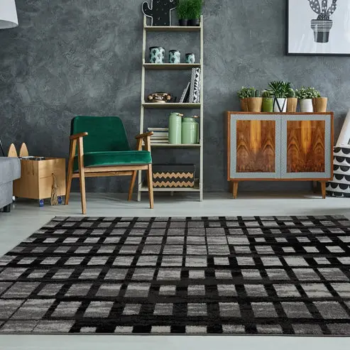 Grand Square Grey Area Rug – 1'10" x 2'11"