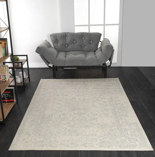 Cream Grey Persian Traditional Area Rug – 5'3" X 7'3"